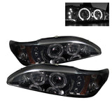 Spyder Ford Mustang 94-98 1PC Projector LED Halo Amber Reflctr LED Smk PRO-YD-FM94-1PC-AM-SMC