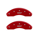 MGP 4 Caliper Covers Engraved Front & Rear MGP Red Finish White Characters 2018 Toyota Camry L/LE/SE