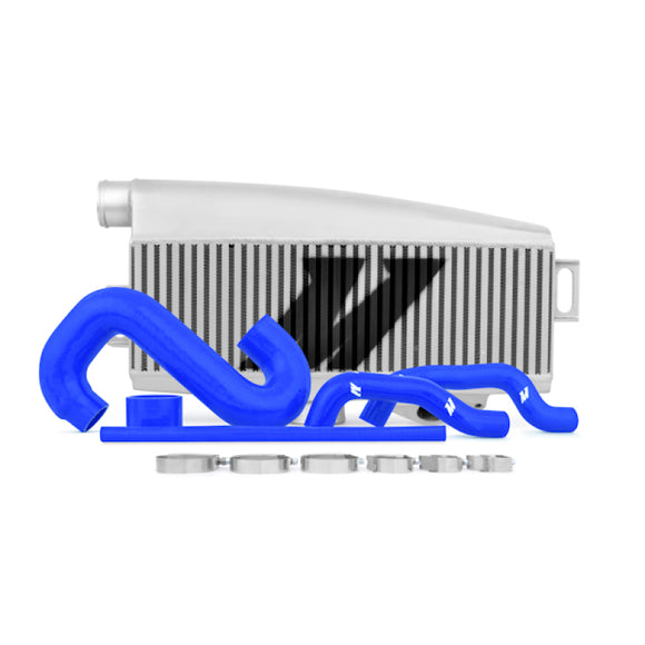 Mishimoto Subaru 02-07 WRX/04-07 STi Top-Mount Intercooler Kit - Powder Coated Silver & Blue Hoses