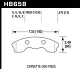 Hawk 10-11 Chevy Corvette Grand Sport / 06-08 Corvette Z06 (1 piece) Front DTC-70 Race Brake Pads