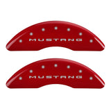 MGP 4 Caliper Covers Engraved Front 2015/Mustang Engraved Rear 2015/50 Red finish silver ch