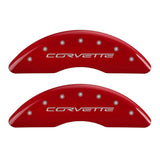 MGP 4 Caliper Covers Engraved Front & Rear C6/Corvette Red finish silver ch