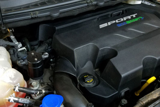 J&amp;L 2015-2024 Ford Edge Sport/ST Passenger Side Oil Separator 3.0 - Black Anodized