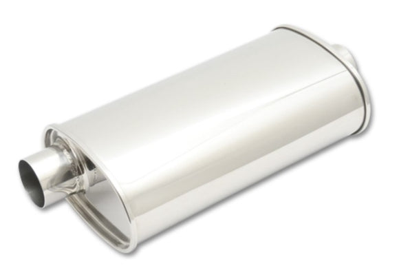 Vibrant StreetPower Oval Muffler 3.50in Inlet/Outlet (Offset-Center)