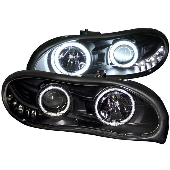 ANZO 1998-2002 Chevrolet Camaro Projector Headlights w/ Halo Black