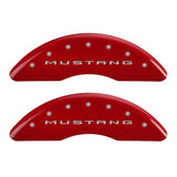 MGP 4 Caliper Covers Engraved Front 2015/Mustang Engraved Rear 2015/GT Red finish silver ch