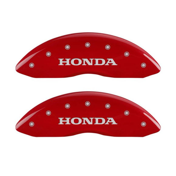 MGP 4 Caliper Covers Engraved Front Honda Engraved Rear H Logo Red finish silver ch