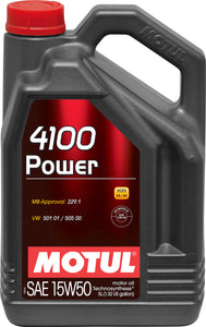 Motul 5L Engine Oil 4100 POWER 15W50 - VW 505 00 501 01 - MB 229.1