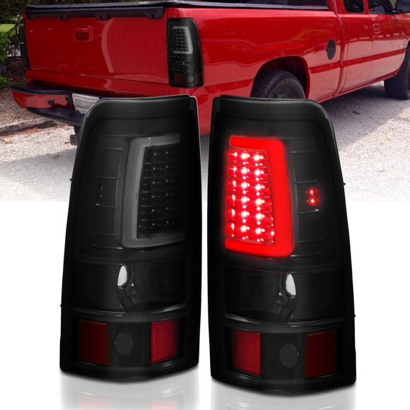 ANZO 2003-2006 Chevy Silverado 1500 LED Taillights Plank Style Black w/Smoke Lens