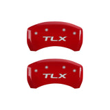 MGP 4 Caliper Covers Engraved Front Acura Engraved Rear TLX Red finish silver ch