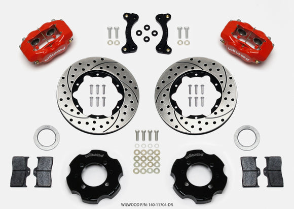 Wilwood Forged Dynalite Front Hat Kit 11.00in Drilled Red 95-05 Miata