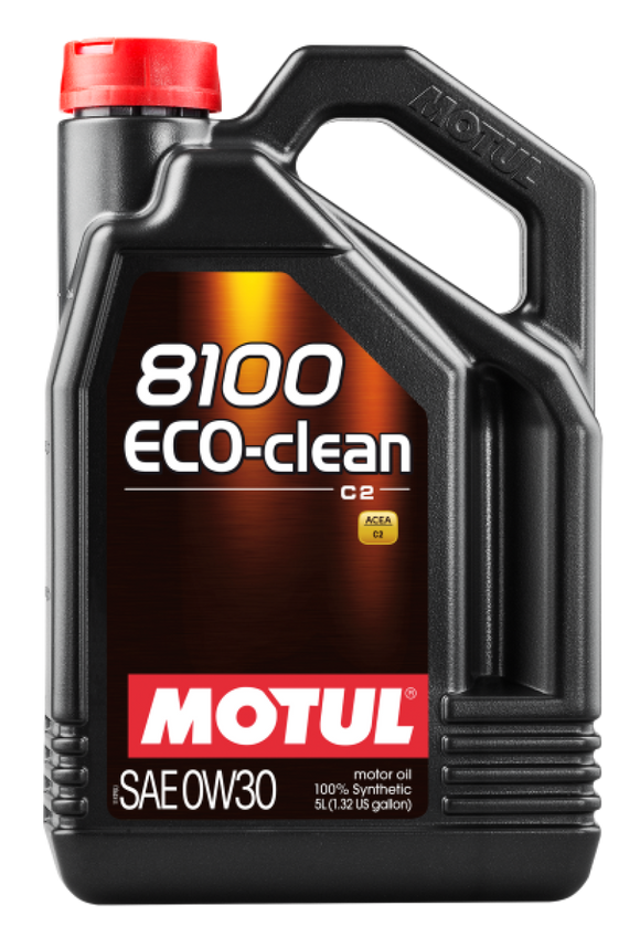 Motul 5L Synthetic Engine Oil 8100 0W30 4x5L ECO-CLEAN  ACEA C2 API SM ST.JLR 03.5007