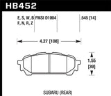 Hawk 2006-2006 Saab 9-2X 2.5i HPS 5.0 Rear Brake Pads