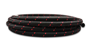 Vibrant -12 AN Two-Tone Black/Red Nylon Braided Flex Hose (5 foot roll)