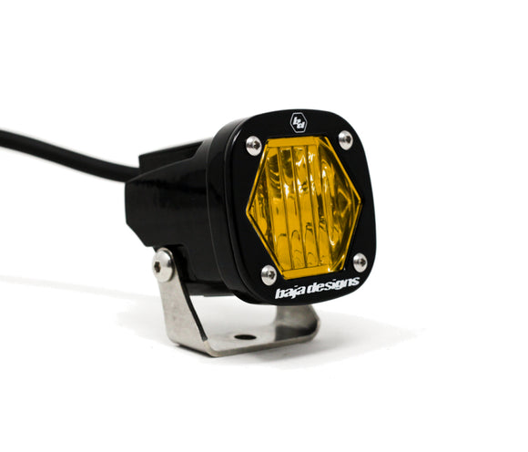 Baja Designs S1 Amber Wide Cornering LED Light w/ Mounting Bracket Single
