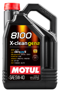 Motul 5L Synthetic Engine Oil 8100 X-CLEAN Gen 2 5W40