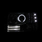 ANZO 1992-1996 Ford F-150 Projector Headlights w/ Halo Chrome w/ Side Markers and Parking Lights