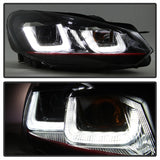 Spyder Volkswagen Golf / GTI 10-13 Version 3 Projector Headlights - Black PRO-YD-VG10V3R-DRL-BK