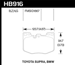 Hawk 2020 Toyota Supra / 19-20 BMW Z4 HPS 5.0 Front Brake Pads