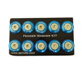 NRG Fender Washer Kit w/Rivets For Plastic (Blue) - Set of 10