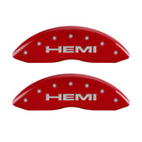 MGP 4 Caliper Covers Engraved Front & Rear Hemi Red finish silver ch