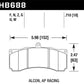 Hawk AP Racing/Alcon Performance Ceramic Racing Front Brake Pads w/0.710in Thickness